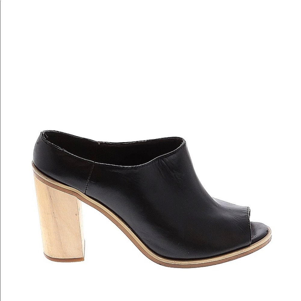 Skin Footwear Chunky Wooden‎ Heel Mules